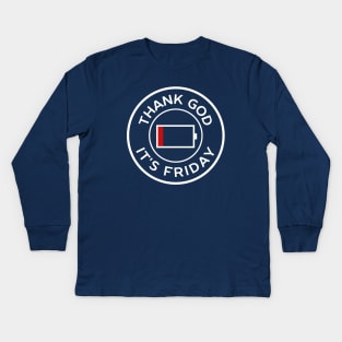 Minimal thank god it’s friday Kids Long Sleeve T-Shirt